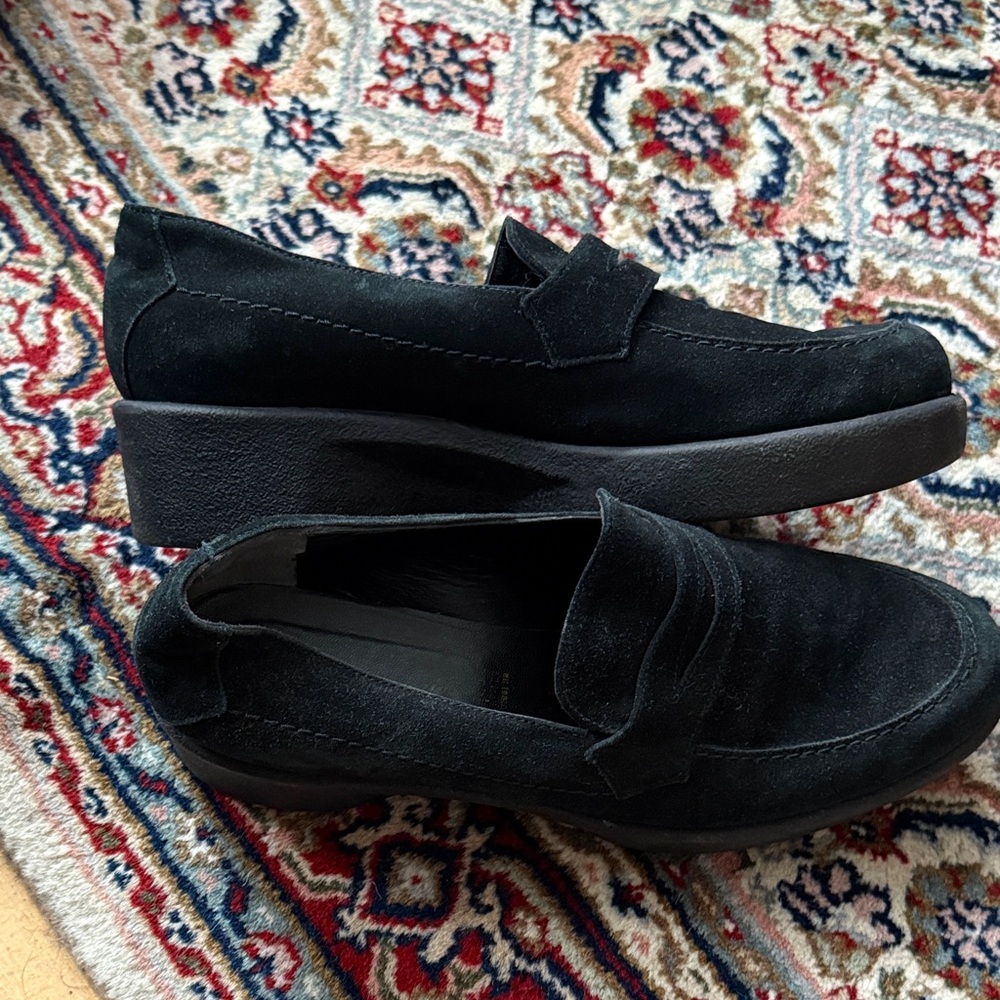 Robert Clergerie Classic Black Suede Platform Loafers